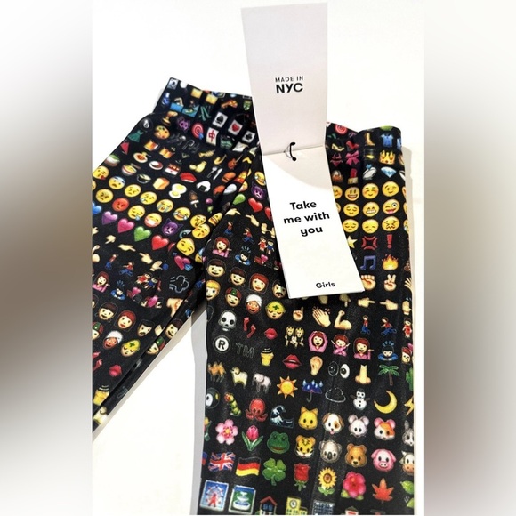 Terez Emoji Print Toddler Girls Leggings Size S Small Retail $58 Multi-Color NWT - Picture 4 of 7